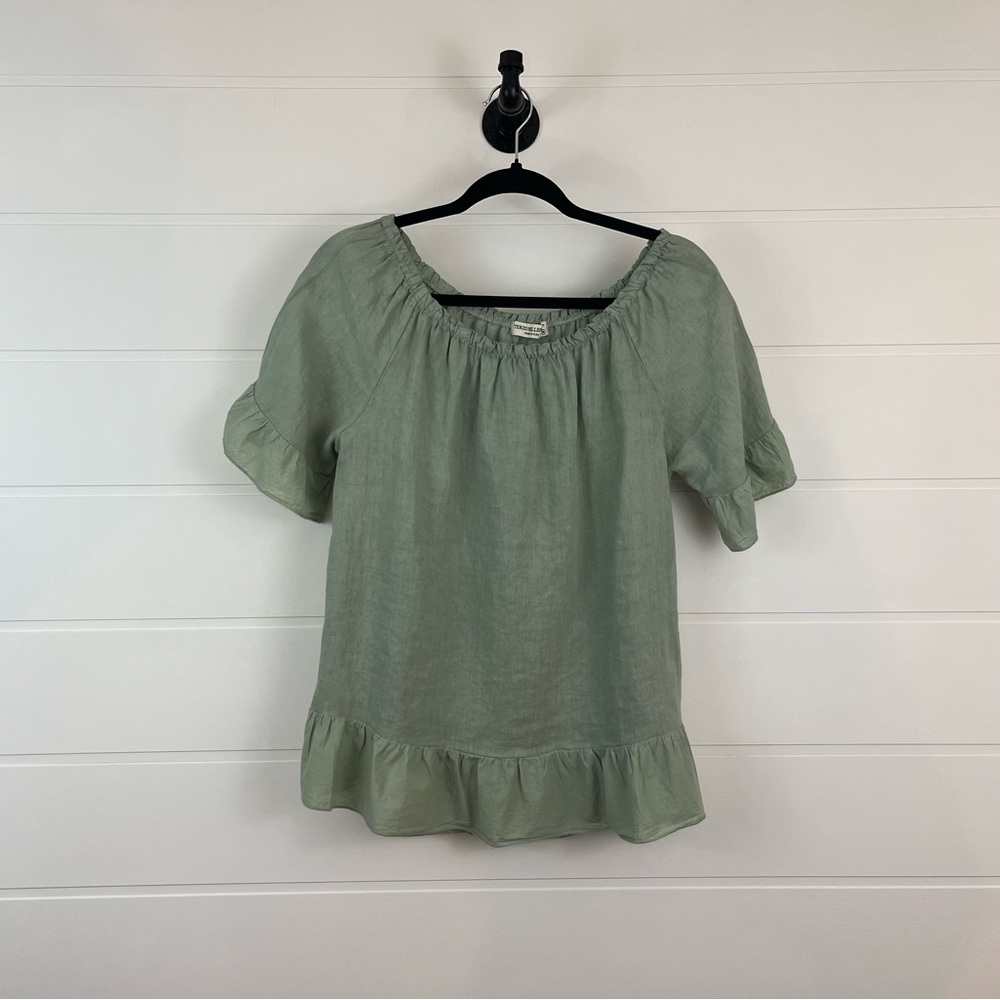 Green 100% Linen Sz M Terzo Millenio